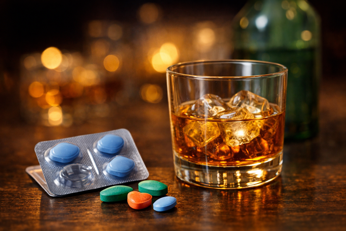 Viagra en Kamagra met alcohol gebruiken